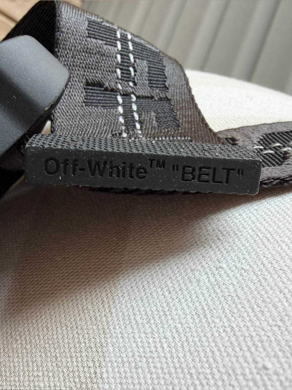 Off-White Classic Industrial Belt Black Webbing Belt with Matte Buckle